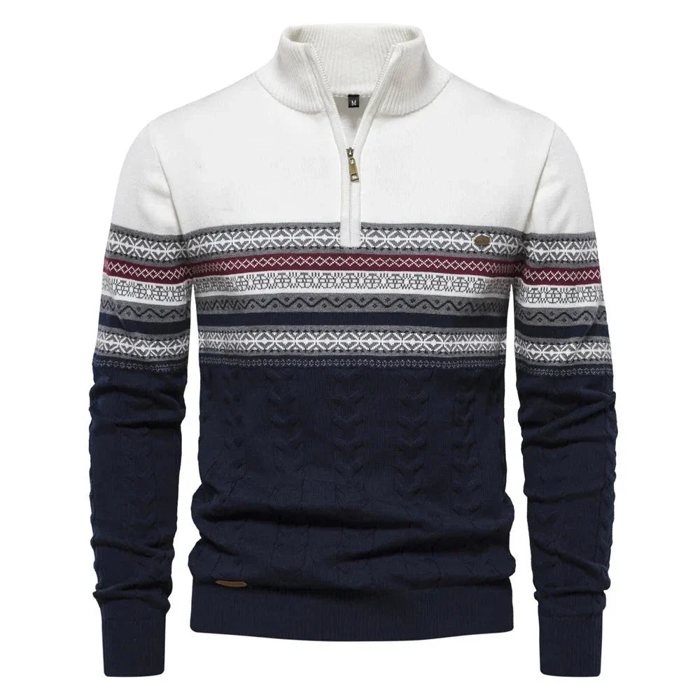 Theodor™ - Hyggelig Fair Isle Half Zip Sweater for Stilfuld Varme